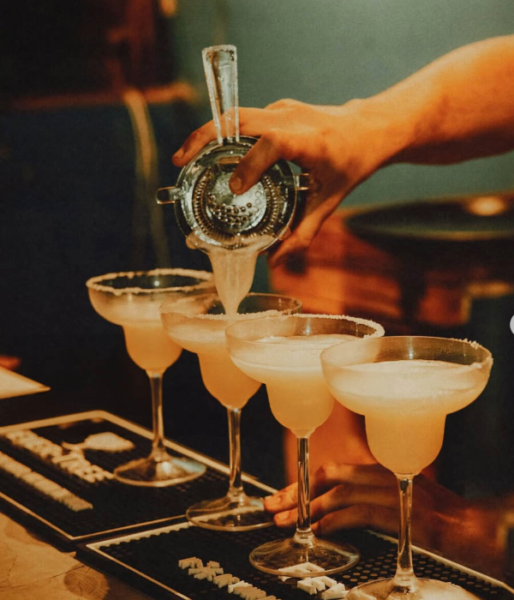Bartender mixing