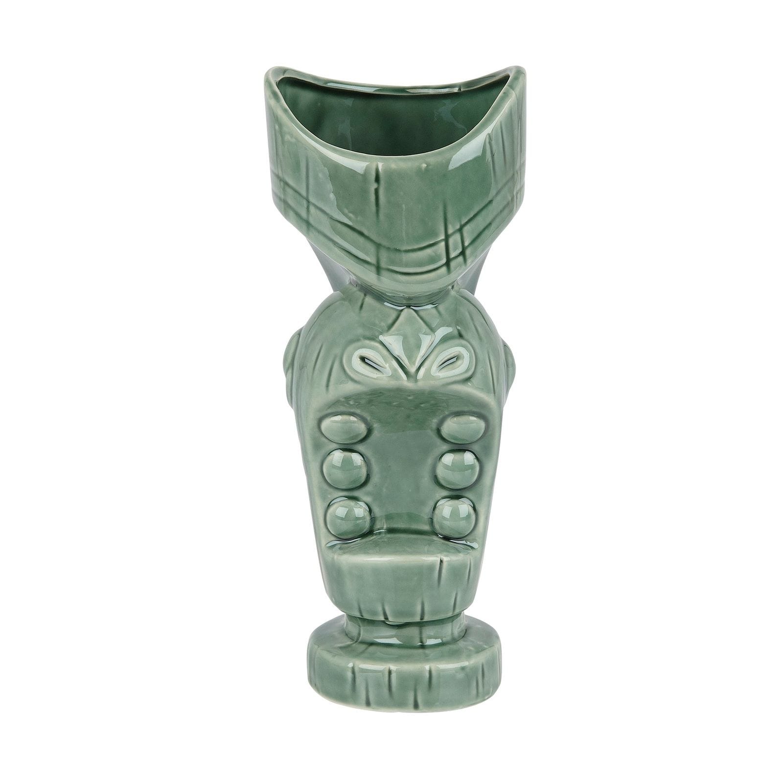 Ceramic Large Mouth Tiki Mug Jungle Green 650ml